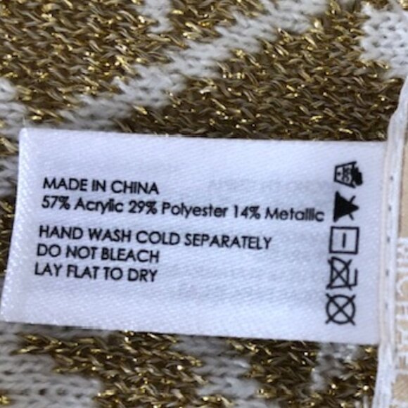 MICHAEL KORS Infinity Scarf Gold White Metallic NWOT - Picture 12 of 16